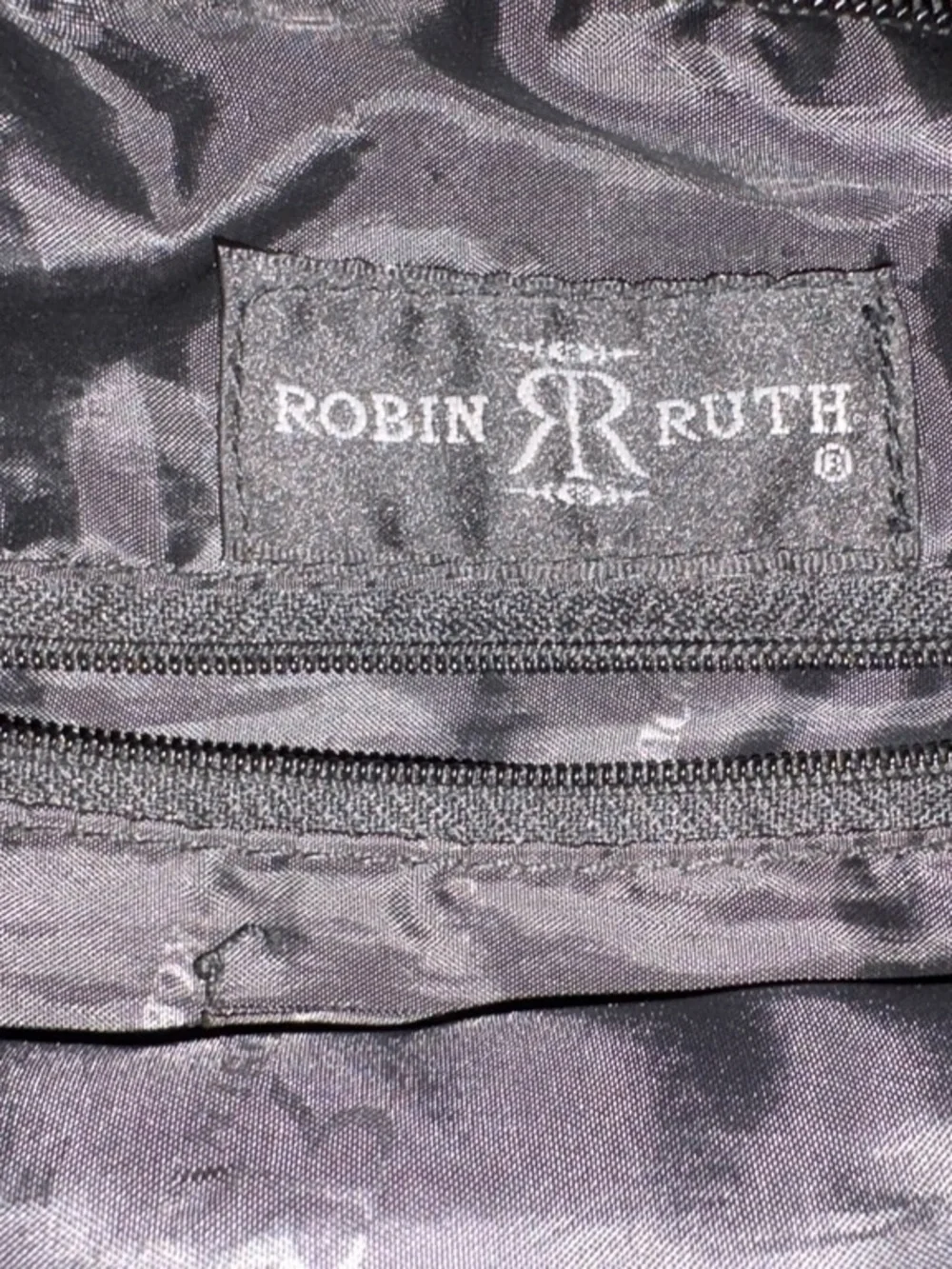 Robin Ruth New York Canvas Hobo Shoulder Bag M Gray/Pink Urban Y2K Streetwear